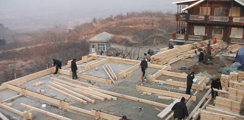 木结构别墅建造过程