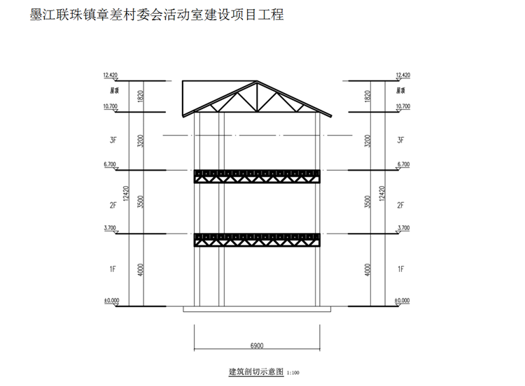 轻钢别墅剖切示意图