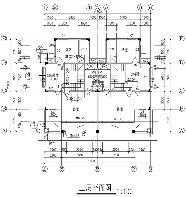 农村别墅二层平面图