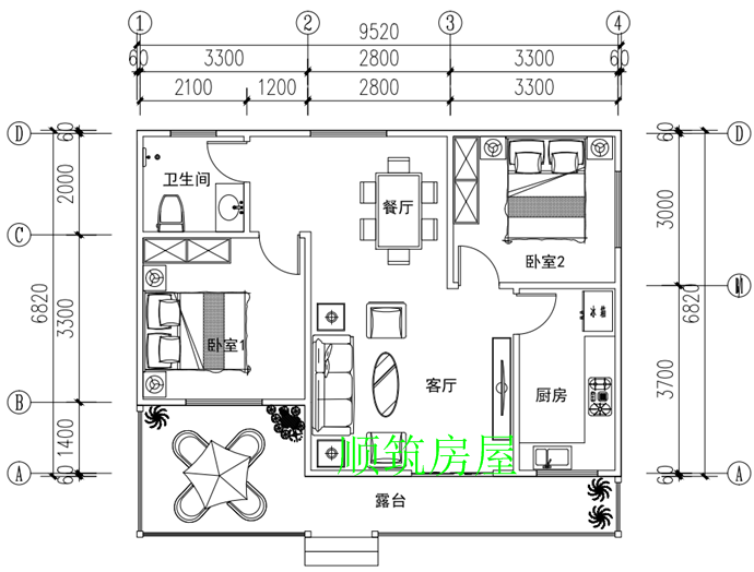 轻钢房屋平面布局图