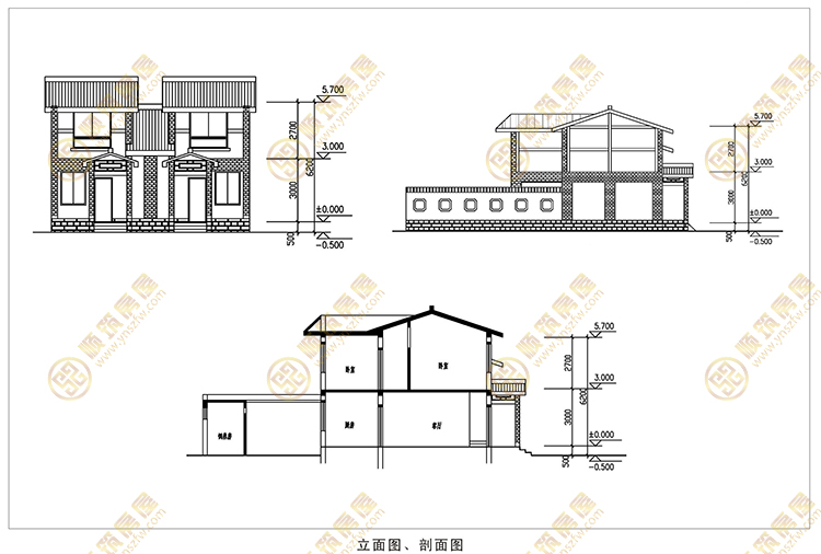 农村自建房立面图