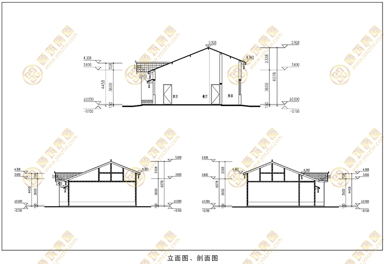 农村自建房立面图