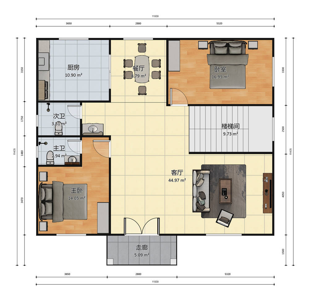 12米x12米房屋格局图片